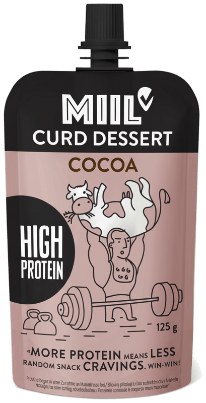 Miil Desert de branza cu continut ridicat de proteine, cu cacao pouch