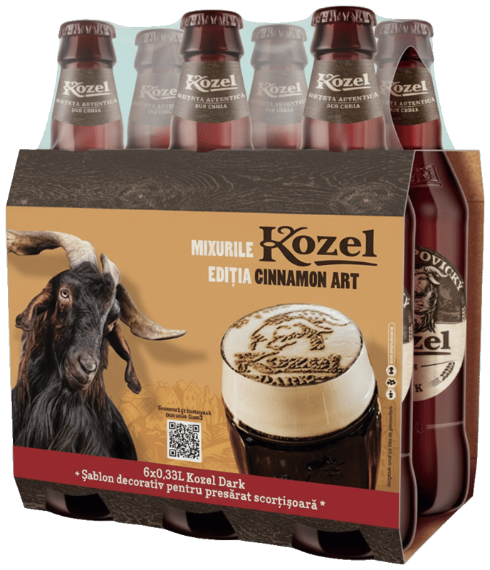 Kozel Dark Bere neagra 6pack + sablon