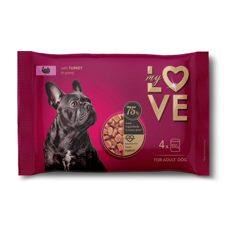 My Love Set 4 Hrana umeda pentru caini cu curcan in sos