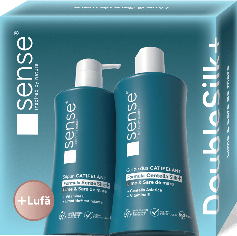 Sense DoubleSilk+ Set cadou, lime & sare de mare
