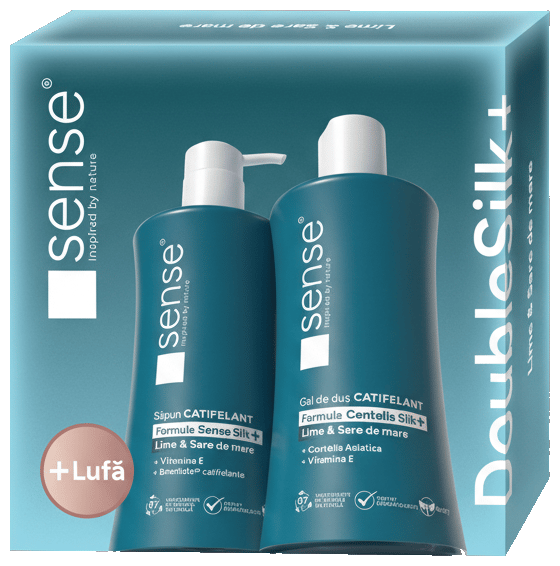 Sense DoubleSilk+ Set cadou, lime & sare de mare