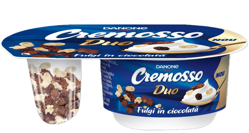 Cremosso, Iaurt indulcit, cu fulgi de porumb  in ciocolata