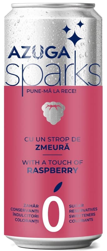 Azuga Sparks Refreshing drink with carbonated mineral water and raspberry extract