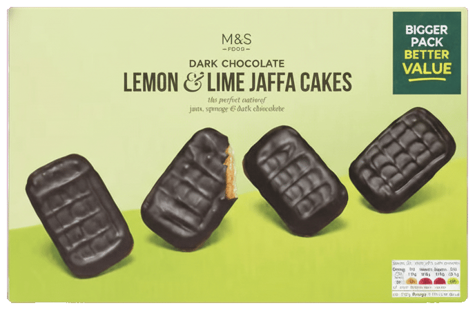 Marks & Spencer Prajituri Jaffa cu ciocolata neagra lamaie si lime