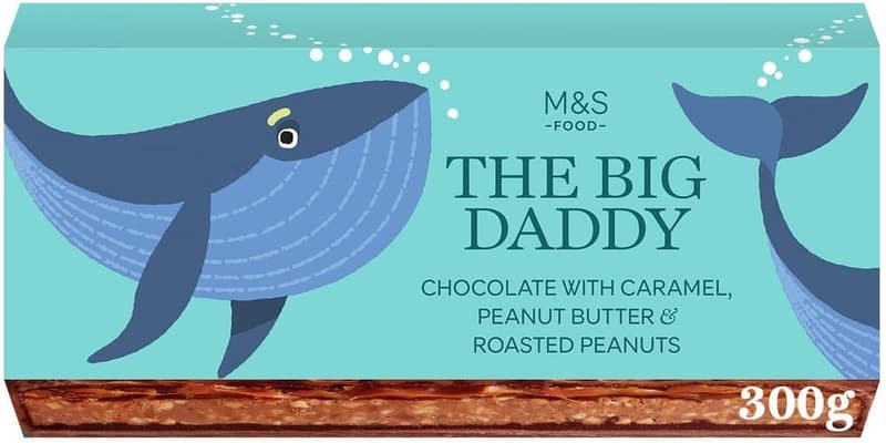 Marks & Spencer Big Dady Baton de ciocolata cu carmel, unt de arahide si arahide prajite