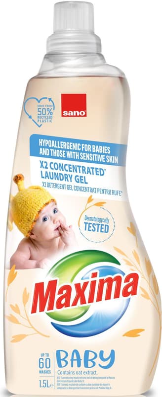 Sano Maxima Power Baby Oat Concentrated Gel Laundry Detergent, 60 Washes