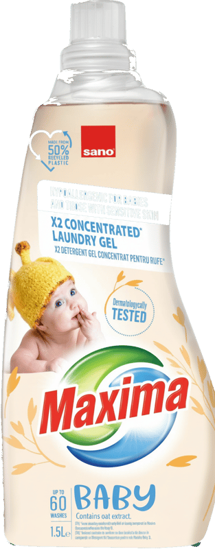 Sano Maxima Power Baby Oat Concentrated Gel Laundry Detergent, 60 Washes