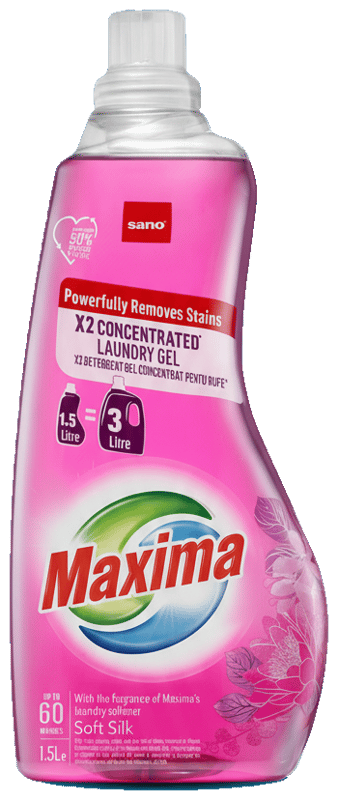 Sano Maxima Power Soft Silk Detergent gel concentrat pentru rufe, 60 spalari