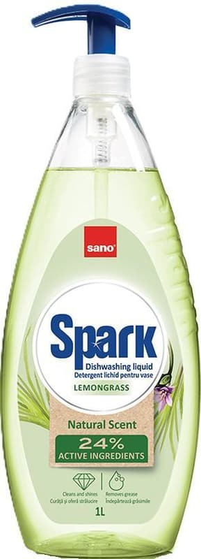 Sano Spark Dishwashing Detergent with Pump, lemongrass