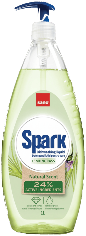 Sano Spark Dishwashing Detergent with Pump, lemongrass