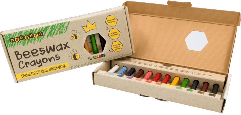 Medenka Classic Set 12 creioane din ceara naturala de albine