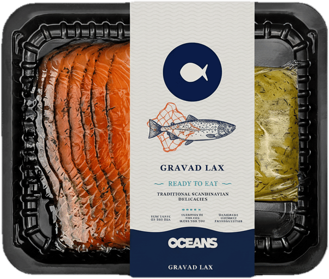 OCEANS Gravad lax with mustard and dill dressing