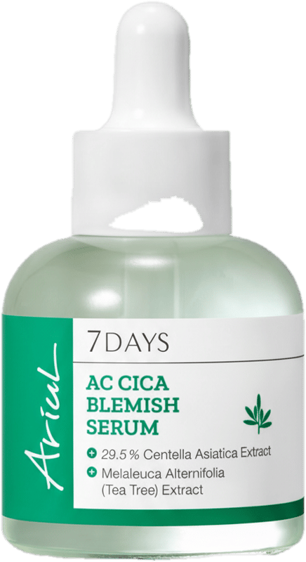 Ariul 7 zile 30,5% soluție Cica + BHA & Arbore de ceai, Serum tratament acnee și cosuri