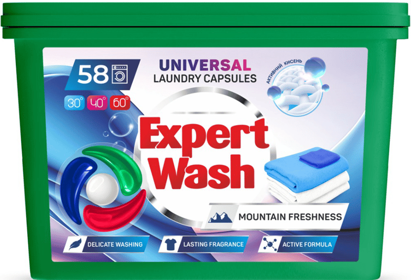 Expert Wash Capsule pentru spălat rufe, 58 bucăți