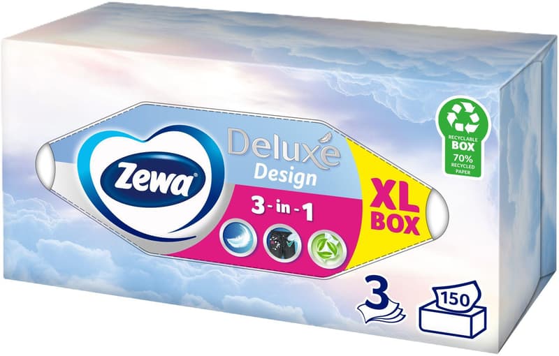 Zewa Deluxe Design Servetele faciale, 3 straturi, 150 bucati