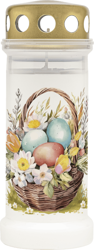 Bolsius Nr. 6 Candela cu capac si cos cu oua alba