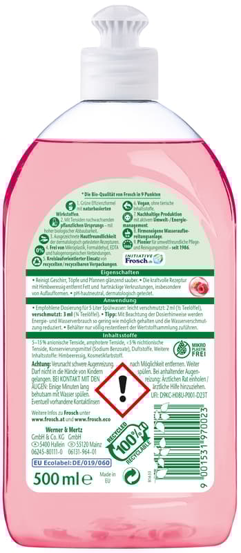 Frosch ECO Detergent lichid vase zmeura