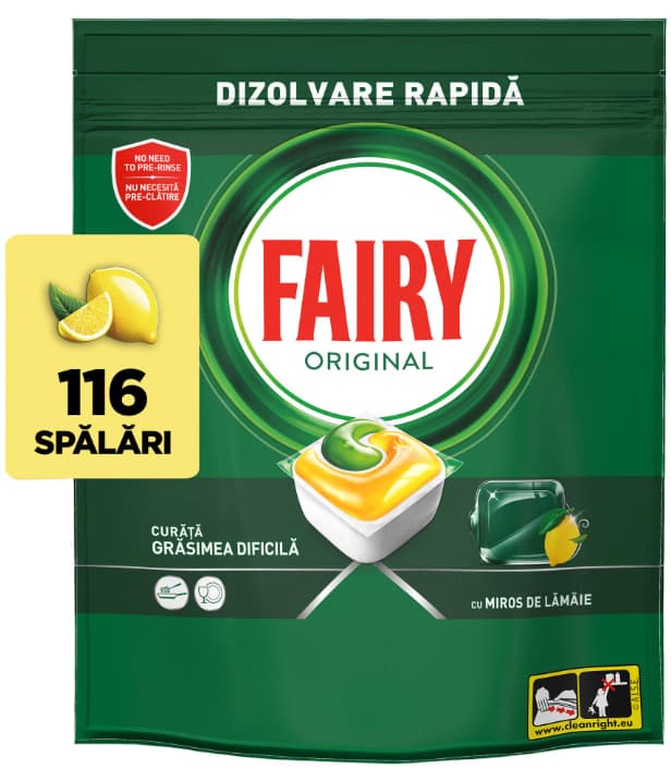 Fairy All in One Yellow Dishwasher Detergent Tablets, 116 Washes