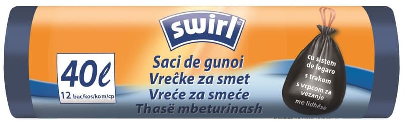 Swirl Pungi pentru gunoi cu snur 40l