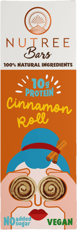 Nutree Baton Proteic Raw Vegan Cinnamon Roll fara gluten