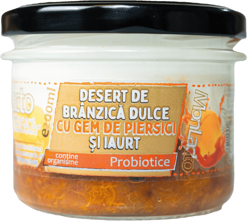 Monlacto Desert de branzica dulce cu gem de piersici si iaurt