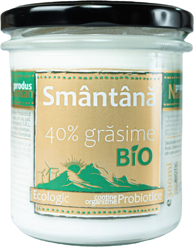 Monlacto ECO Smantana 40% cu culturi probiotice din Tara Motilor