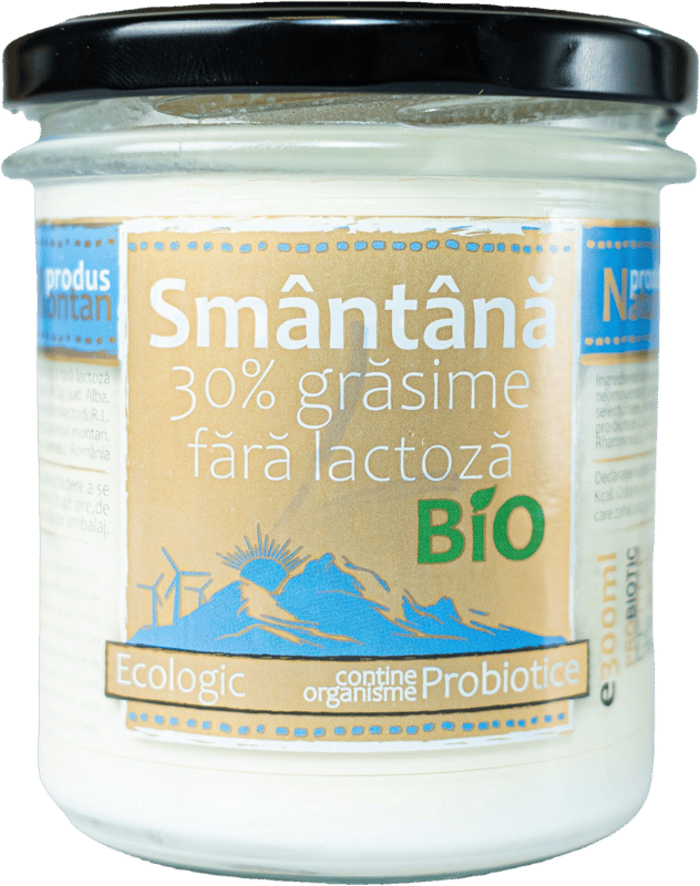 Monlacto ECO Smantana ecologica 30% culturi probiotice fara lactoza