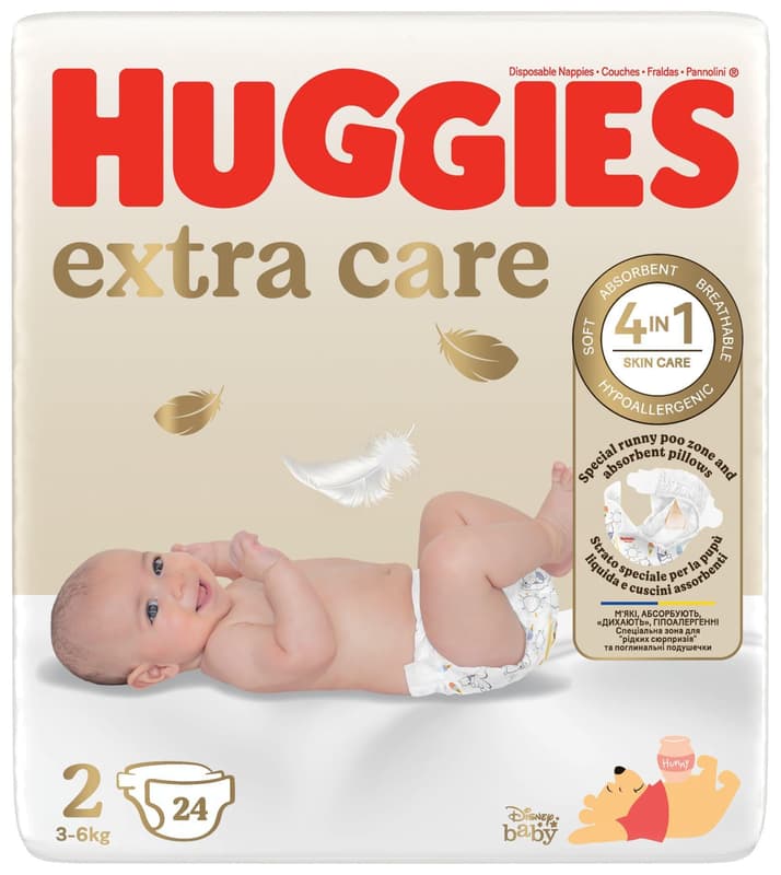 Huggies Extra Care (nr 2) Convi 24 buc, 3-6 kg