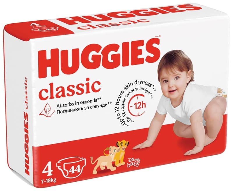 Huggies Classic Jumbo Scutece, nr. 4, 7-18 kg