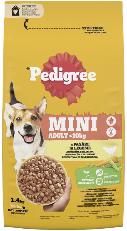 Pedigree Dry food for adult dogs, with poultry and vegetables flavor