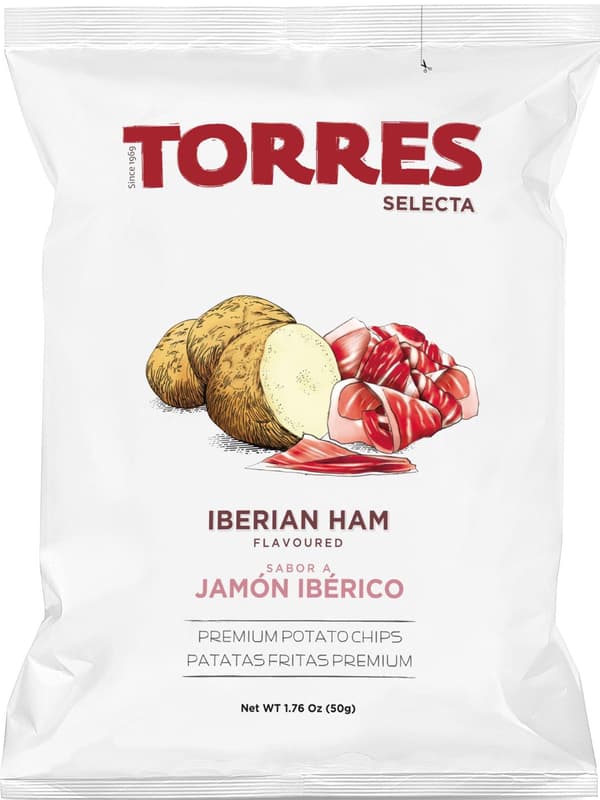 Torres Chipsuri premium de cartofi cu aromă de șuncă iberică