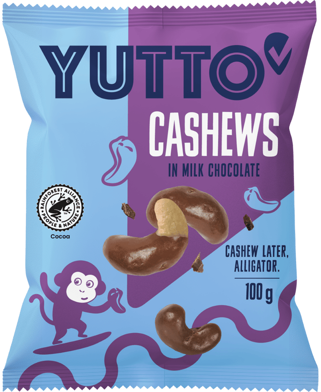 Yutto Cashews in milk chocolate 100g