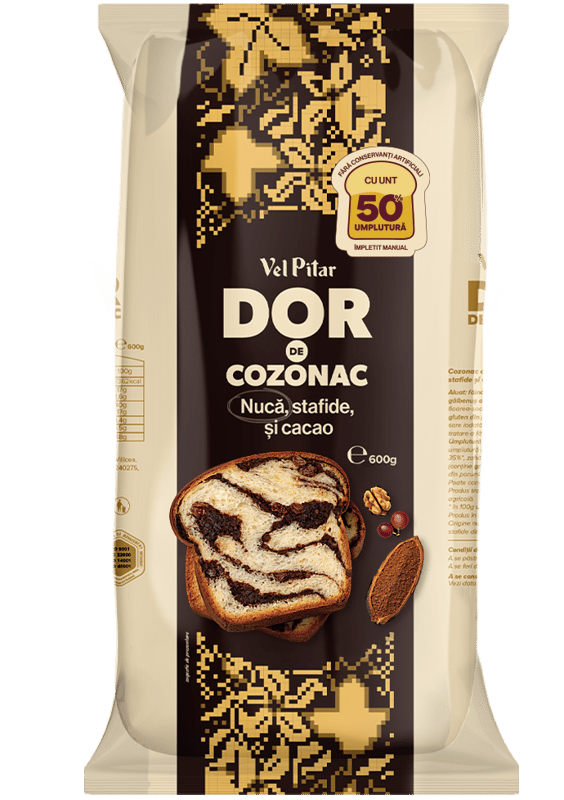 DOR Raisins, walnuts and cocoa Cozonac