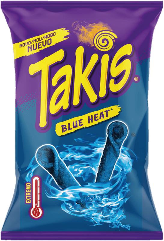 Takis Blue Heat Tortilla Chips cu aroma de chili si lamaie verde