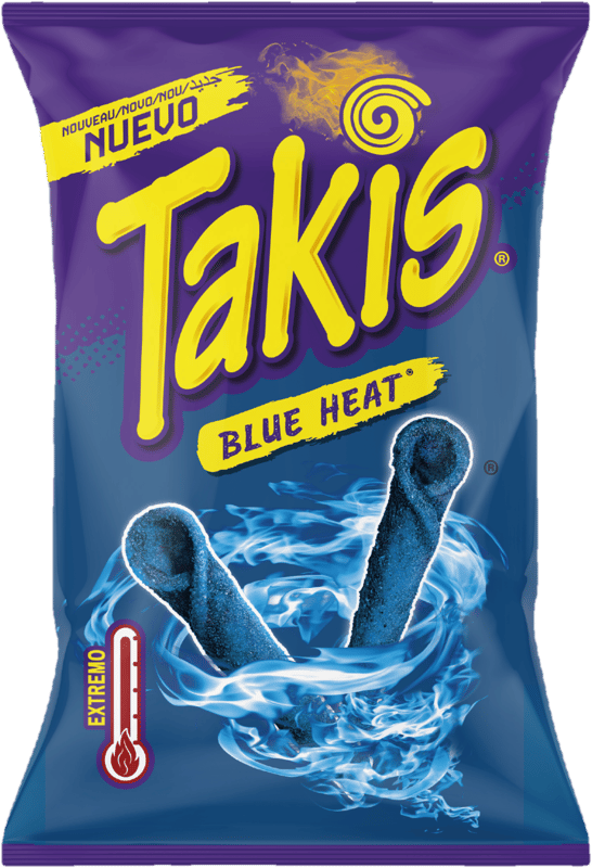 Takis Blue Heat Tortilla Chips cu aroma de chili si lamaie verde