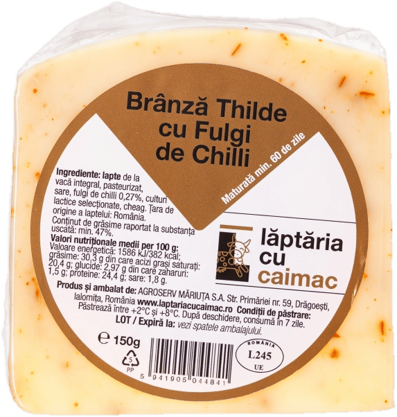 Laptaria cu caimac Branza maturata Thilde cu chili