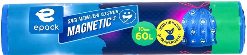 Epack Saci snur 60l imprimati 10 bucati