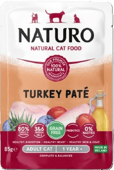 Naturo Gluten Free Pate pentru pisici adulte, curcan