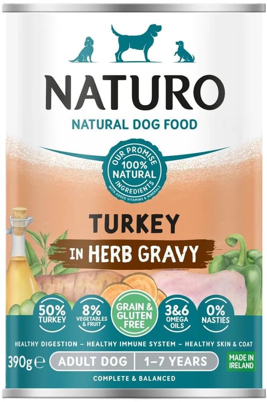 Naturo Gluten Free Hrana umeda pentru caini adulti, curcan