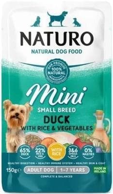 Naturo Hrana umeda pentru caini adulti, talie mini, rata si orez
