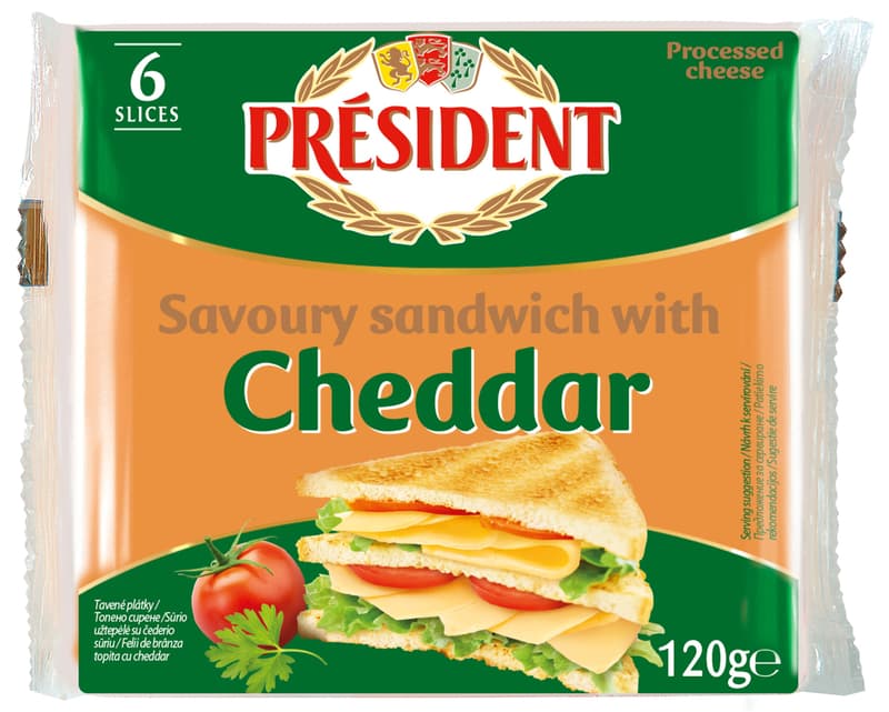 President Branza topita cheddar felii