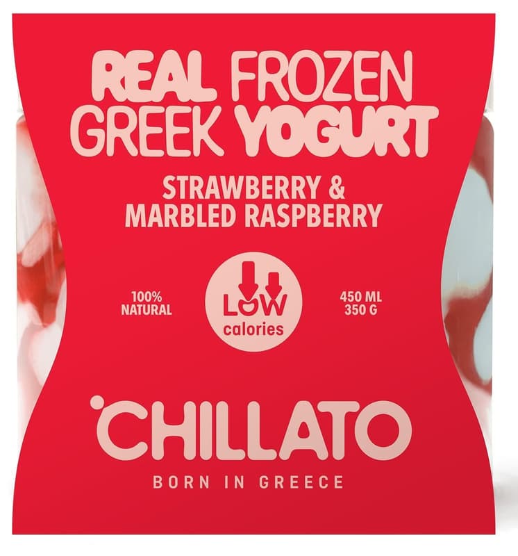 Chilatto Iaurt grecesc inghetat cu capsuni si zmeura