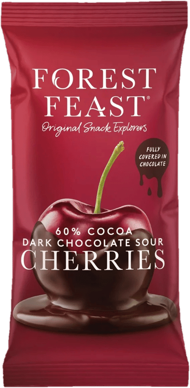 Forest Feast Visine invelite in ciocolata belgiana neagra, fara gluten