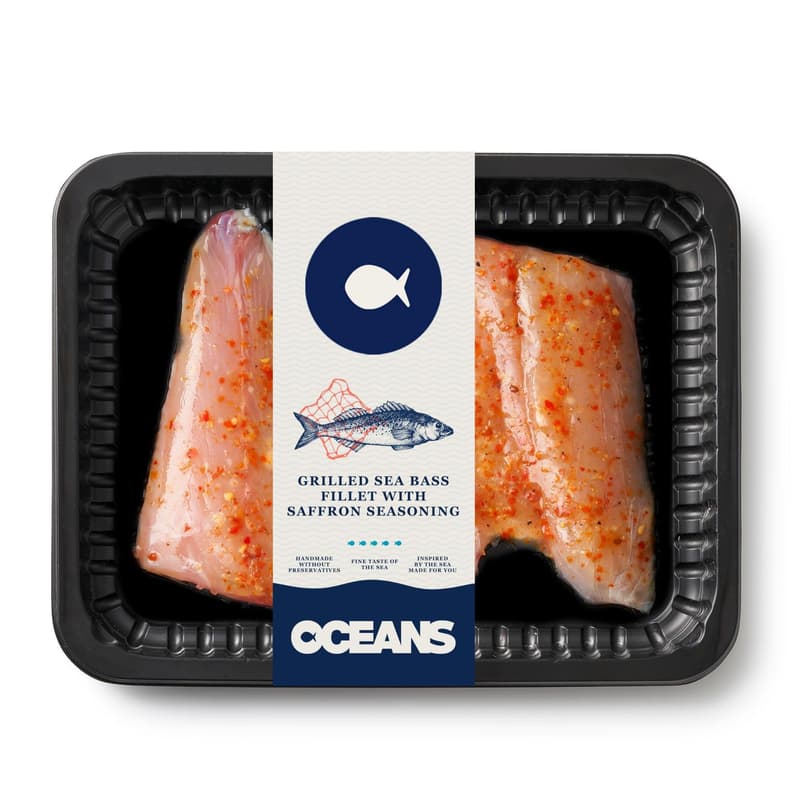 OCEANS Sea bass fillet with saffron seasoning