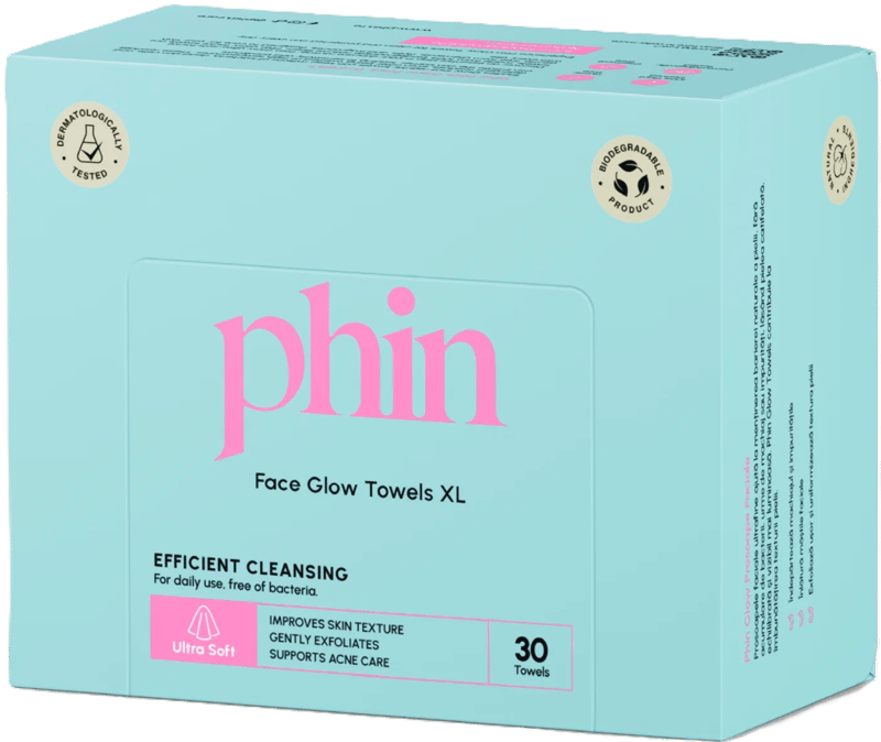 Phin Face Glow Towels XL Disposable Facial Towels, 30 pcs