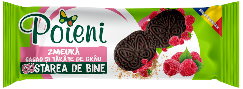 Poieni biscuiti cu zmeura si cacao