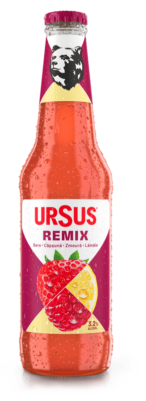 Ursus Remix Beer with strawberry, raspberry and lemon flavor