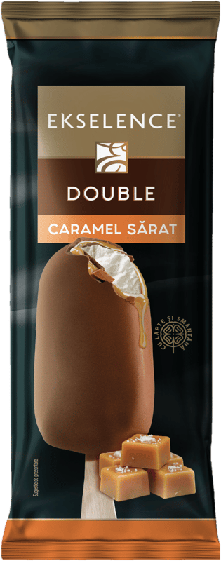 Ekselence Inghetata de caramel si glazura de ciocolata cu lapte