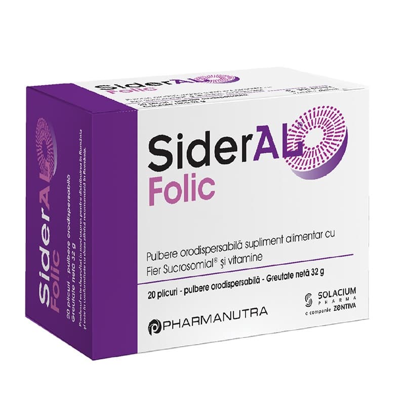 SIDERAL FOLIC 30MG 20 PLICURI PULBERE ORODISPERSABILA