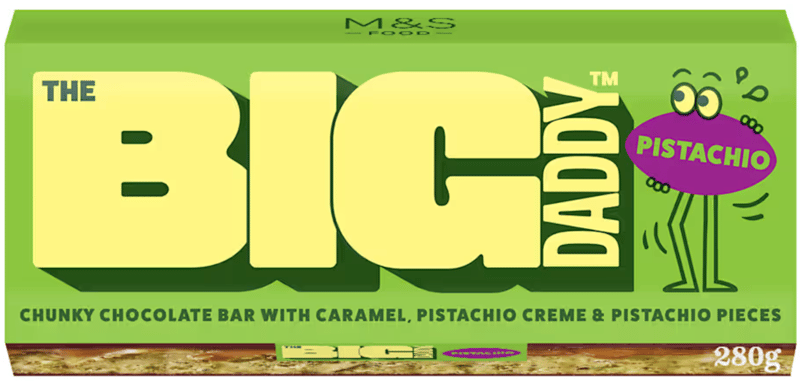 Marks & Spencer Baton de ciocolata cu umplutura de fistic, caramel si bucatele de fistic